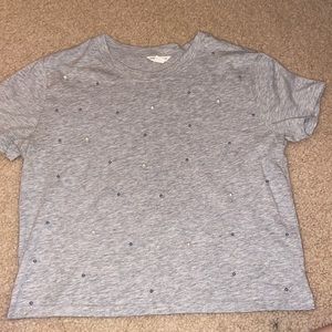 grey t-shirts with pearls on it